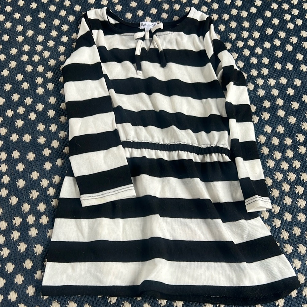 Splendid 4y black/white striped dress